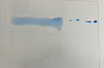 Test on glass with ink